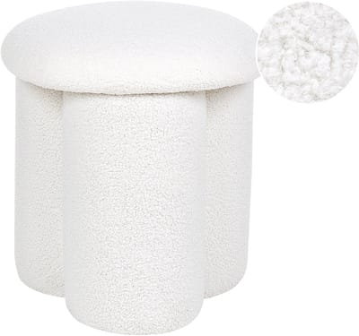 CARRINGTON - Poef - Wit - Bouclé