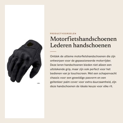 Dailygoods- Motorhandschoenen Volledige Vingers - Lederen Motorhandschoenen - Waterdicht - Duurzaam - Antislip - Geïntegreerde Enkelbescherming - Motorrijhandschoenen