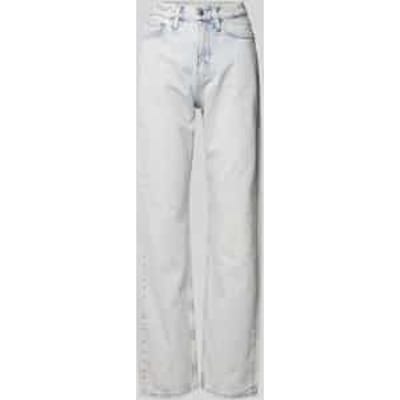 High waist straight leg jeans van puur katoen