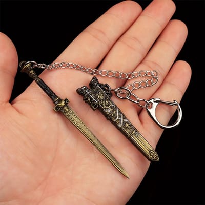1 stuks Sleutelhangers in zwaardvorm, Sleutelhangerhangers voor buitenliefhebbers en verzamelaars, met diverse designs