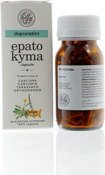 Biokyma - Epatokyma Leverfunctie - voor het welzijn van de lever - helpt de lever te ontlasten en zuiveren - met paardenbloem, artisjok, curcuma, kattensnor - 70 capsules