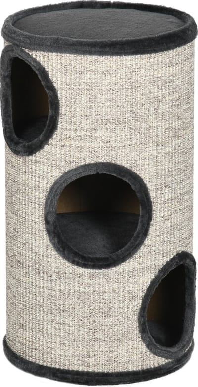 Krabton voor katten - Krabpaal -Kattenspeelgoed - Kattenspeeltjes - Kat - Kattenkrabpaal - Grijs - 38 cm x 38 cm x 70 cm