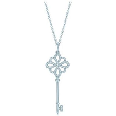 Origineel Merk Meisjesketting 925 Sieraden Sterling Zilveren Ketting Dames Ketting Sleutel Korte Ketting Hanger 45cm grijze kleur