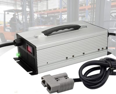 Heftrucklader - Acculader Batterijlader - Voertuigen Opladen - Intelligente Druppellading - 24V 50A - Zilver