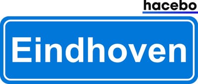 Hacebo - Plaatsnaam Sticker - 29x10 CM - Eindhoven sticker - Verkeersborden sticker - grappige cadeaus - Eindhoven