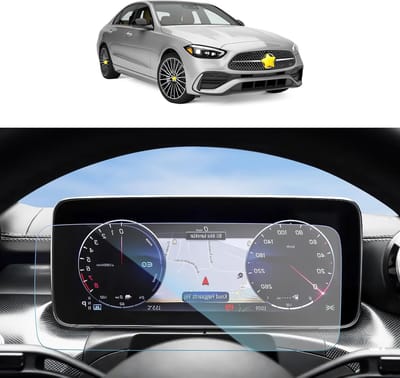 Screen Protector voor Mercedes Benz C-Class W206 en GLC X254 - 12.3 Inch Tempered Glass, Bescherming voor Instrumentenpaneel, Krasbestendig en Duurzaam