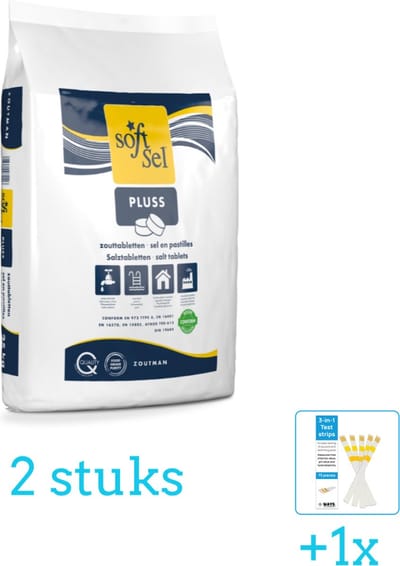 Soft-Sel - Zwembadreinigingsmiddel - Zwembadzouttabletten - 25 kg - Volumebundel - Zwembadzout - 2-delig