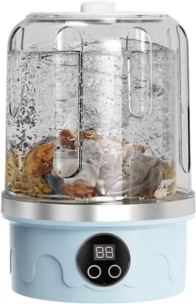 Draagbare Kledingwasser - Mini Wasmachine - Kleine Was - 3 Reinigingsfuncties - 21.8 x 14.7 cm - Wit