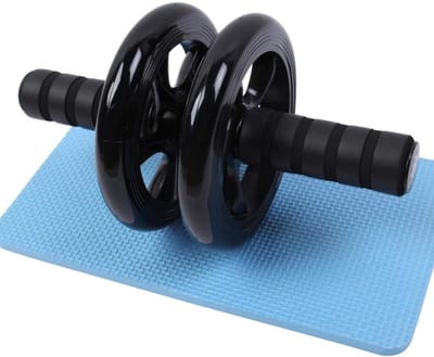Buikspierwiel - Dubbele Rol - Thuis Fitness - Antislip Stabiliteit - Zwart