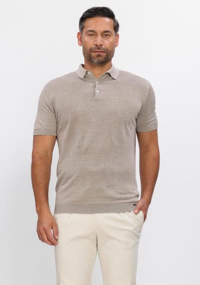 Gentiluomo Polo 3 Buttins Heren - Polo shirt - Beige - Maat M