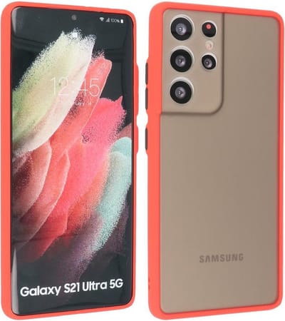 Hoesje Geschikt voor de Samsung Galaxy S21 Ultra - Hard Case Backcover Telefoonhoesje - Rood