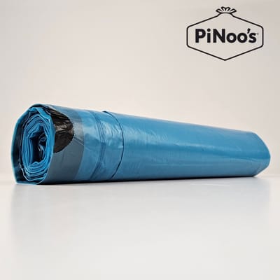 Blauwe Vuilniszakken 120 Liter | 3 rollen à 20 zakken - Trekband | LDPE-plastic | 40 My | 70x100 cm - Afvalzakken met trekkoord 120L, Trekbandsluiting zakken 120 liter, Stevige 120L zakken (07010005340)