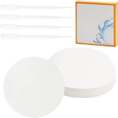 100 Stuks Witte Filterpapieren, Hoogwaardige Rondjes voor Laboratorium, Medium Doorstroom voor Chemische Toepassingen en Testen in de Olie-industrie (12,5 cm)