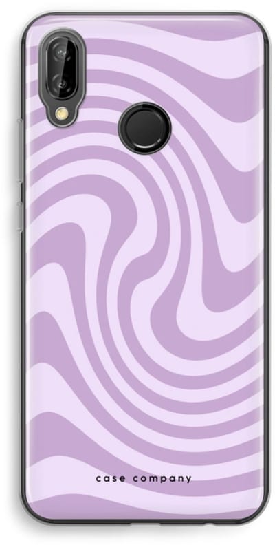 Case Company® - Hoesje geschikt voor Huawei P20 Lite hoesje - Swirl Paars - Soft Cover Telefoonhoesje - Bescherming aan alle Kanten en Schermrand