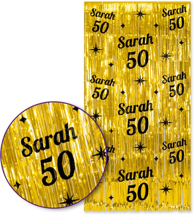 Q2P – Sarah Foliegordijn – Goud & Zwart – 100×200 cm – Zelfklevend – Feest Versiering – Backdrop