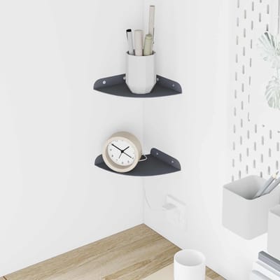 vidaXL - Hoek - Plank - 2 - st - Antraciet - 15 - x - 15 - x - 2 - cm