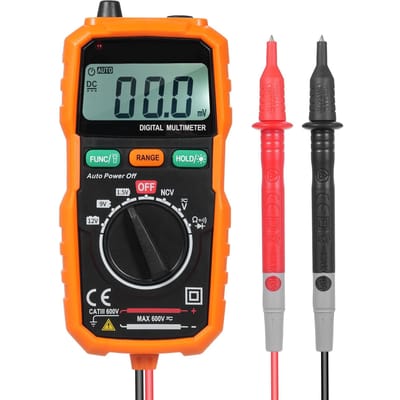 Digitale Multimeter Meet AC/DC Spanning Batterijtest Weerstand Diode Doorgang NCV-test Multi oranje