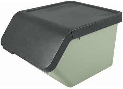 Sunware Sigma Home sorteer bak met deksel - afvalbak - groen - stapelbaar - 45L - 49 x 39 x 30 cm