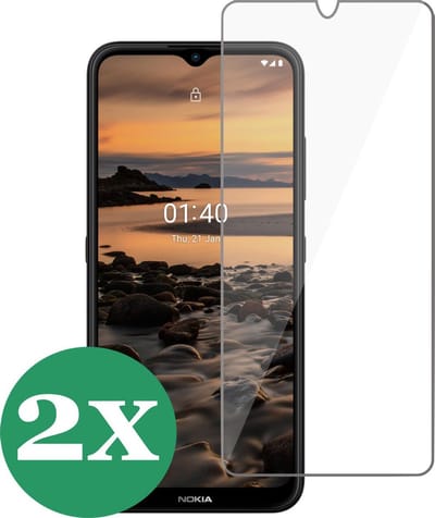 Screenprotector geschikt voor Nokia 1.4 - Screen Protector Glas - 2 Stuks