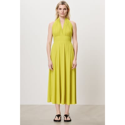 TRVL DRSS Cannes Dress Lime Green Maat: M | Midi Jurken Outlet | Dames | Geel