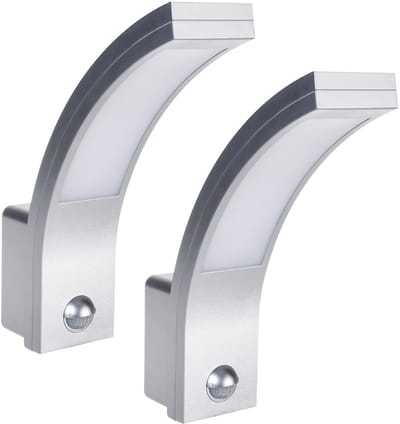 Maclean - Wandlamp set van 2 stuks - LED-lamp met infrarood bewegingssensor MCE244 S 750lm 10W IP54 - Zilver