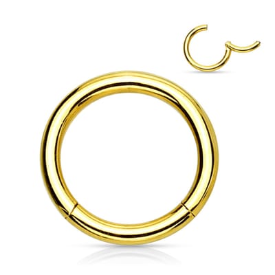 Piercing ring high quality - Chirurgisch staal 1.2x8 mm - goud - LMPiercings
