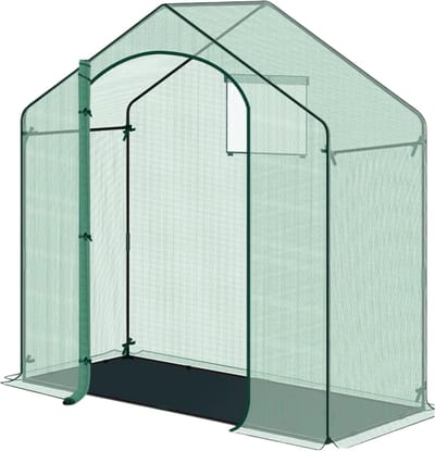Foliekas Tuinkas - Winterbestendig - PE-folie 135 g/m² - Kweekhuis - Broeikas - Kweekkast voor tomaten & klimplanten - 200x80x200cm Groen