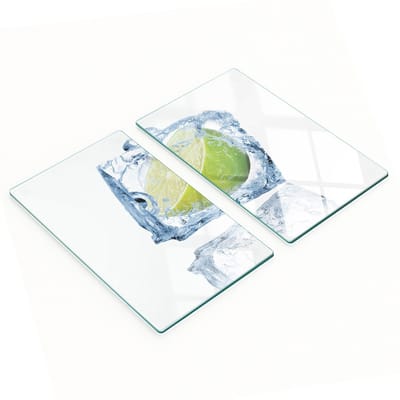 Geharde multifunctionele decoratieve glazen borden Lime Ice 2x30x52 cm