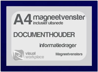 Magneetvensters A4 (incl. uitsnede) - Blauw
