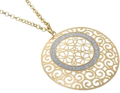 Behave - Korte ketting mat goudkleur met ronde hanger - Nikkelvrij - Trendy mode accessoires