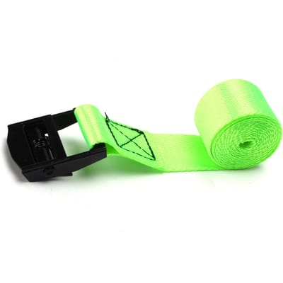 2 pièces Sangles d'arrimage Vert fluorescent 25 mm Robuste Sangles d'arrimage de marchandises avec boucles en alliage de zinc 3 mètres green