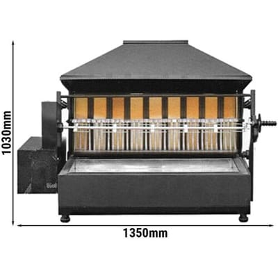 GGM Gastro Holzkohle Hähnchengrill - mit 1 Spieß für bis zu 5 Hähnchen Zwart