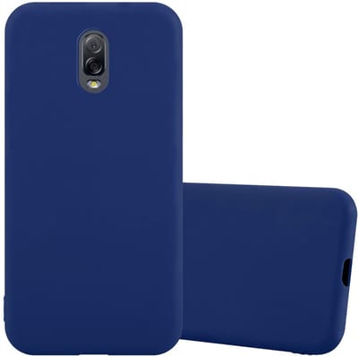 Cadorabo Hoesje geschikt voor Samsung Galaxy J7 PLUS / C8 in CANDY DONKER BLAUW - Beschermhoes gemaakt van flexibel TPU silicone Case Cover