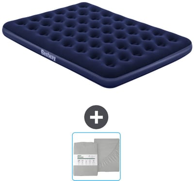 Bestway luchtbed - 2-Persoons - 152 x 203 x 22 cm - Blauw - Inclusief en Hoeslaken