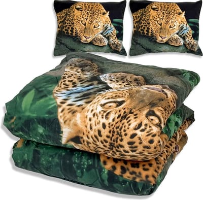 Dekbed zonder overtrek - All year 200x200cm - Luipaard Zwart - Wasbaar Dekbed Zonder Overtrek – Hypoallergeen & Antibacterieel – 30 dagen proefslapen - Wasbaar hoesloos dekbed - Bedrukt dekbed - zomerdekbed & winterdekbed
