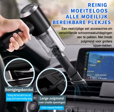 Mini Handstofzuiger Draadloos 6000Pa – Krachtige Auto Stofzuiger – Draagbare Kruimeldief – USB Oplaadbaar – Voor Auto, Huis & Kantoor