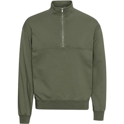 Sweatshirt 1/4 rits Colorful Standard Organic dusty olive