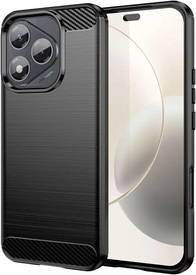 Geborsteld TPU Hoesje Geschikt voor Honor 400 Lite - Beschermhoes - Back Cover - Case Flexibel TPU - Stijlvol Carbon - Dun - Zwart