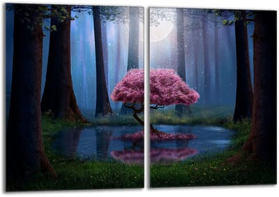 TMK ArtDeko - Snijplank van Glas - 2x 40x52 - Drievoudige Bescherming - Houten Motief