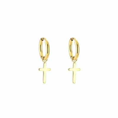 Bijoutheek Oorhangers Kruis Goud
