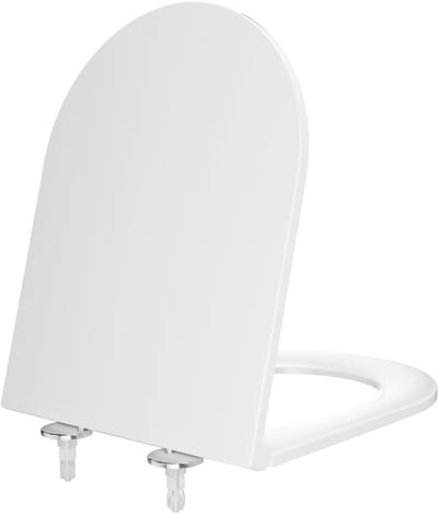 DERW Max Toiletbril - Wit Duroplast - Vorm D - WC-brill Softclose - Urea-formaldehyde Hars - Antibacterieel - Belastbaar tot 250 kg - Wit