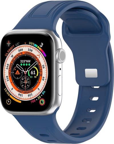 Siliconen bandje - geschikt voor Apple Watch 1/2/3/4/5/6/7/8/9/10/11/ SE (1,2,3) met maat 38 mm / 40 mm / 41 mm en 42 mm (Watch 10/11) - blauw