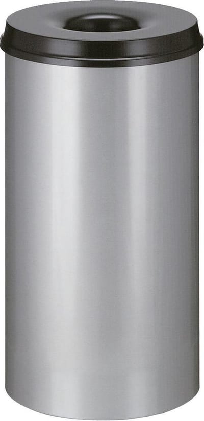 V-part Vlamdovende prullenbak 50L grijs / zwart
