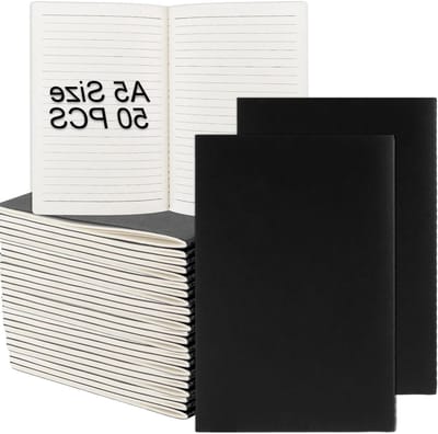 Notitieboek A5, 60 pagina's blanco, schetsboek met stevige kaft, ideaal voor tekenen, schrijven en notities maken, 21 x 14,5 cm