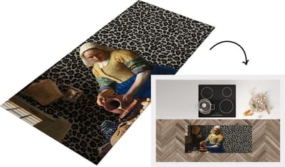 Keukenloper - Loper keuken - Melkmeisje - Panterprint - Vermeer - 120x50 cm - Keukenloper vinyl