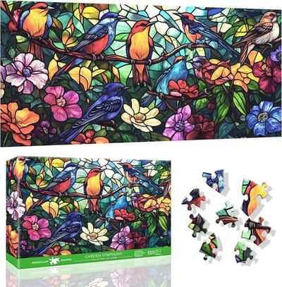 Legpuzzel 1000 stukjes - Jigsaw puzzel - Ontspanning thuis - Gedetailleerd design - 80x41 cm - Vogel bloem