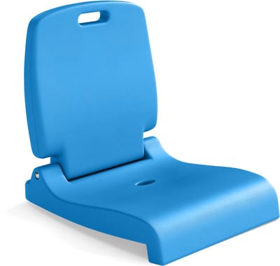 COSTWAY Opvouwbare klapstoel voor zwembad, draagbare outdoorstoel met handvat en rugsteun, afvoergat, PE-frame, vloerstoel voor camping, picknick, stadion (blauw)