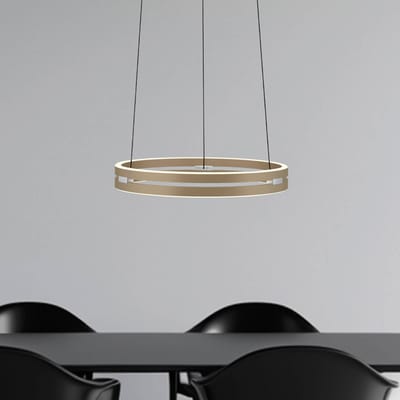 LED hanglamp PURE E-Loop, brons, Ø 50 cm, aluminium CCT