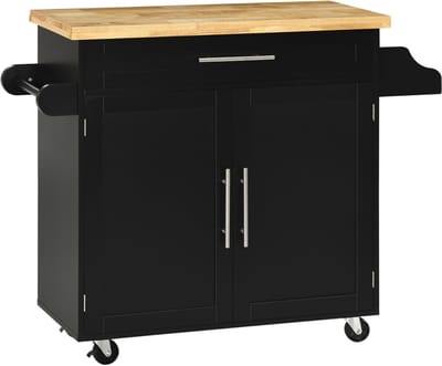 Keukentrolley - 109x40x89 cm - Met Werkblad en Kruidenrek - Keukenwagen - MDF - Wit