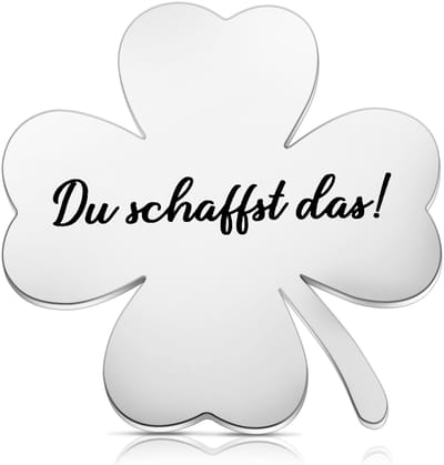 Solidchoice - Du Schaffst Das Glücksbrenger, klavertje vier geluksbrenger, examenfeest, geluksbrenger, operatie, geschenken, exameninhoud, veel geluk, zorgzaam cadeau voor familie, vriend, wereldkinderdag